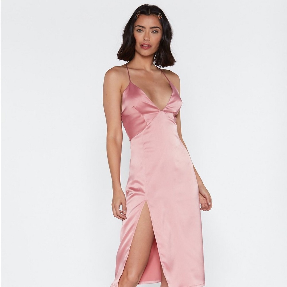 Pink silk dress